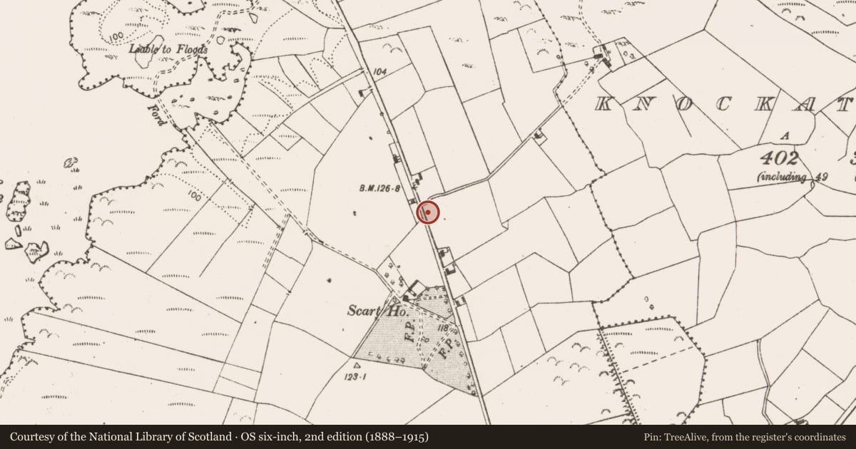 Ordnance Survey six-inch map, 2nd edition (1888–1915) covering the location of Enclosure, Teeronea, County Clare, with a pin at the register's coordinates