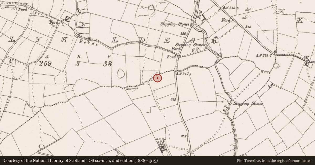 Ordnance Survey six-inch map, 2nd edition (1888–1915) covering the location of Enclosure, Garraunboy, County Clare, with a pin at the register's coordinates