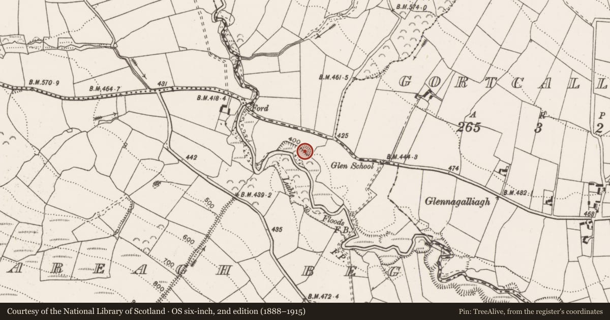 Ordnance Survey six-inch map, 2nd edition (1888–1915) covering the location of Enclosure, Lackareagh Beg, County Clare, with a pin at the register's coordinates
