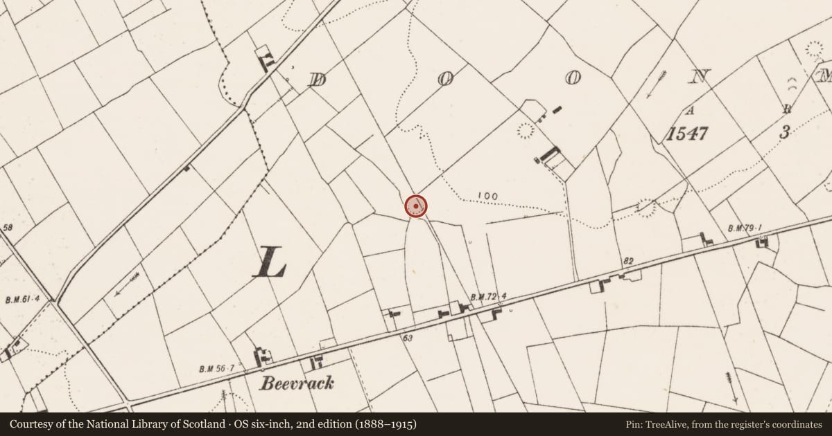 Ordnance Survey six-inch map, 2nd edition (1888–1915) covering the location of Ringfort - rath, Doonmore, County Clare, with a pin at the register's coordinates