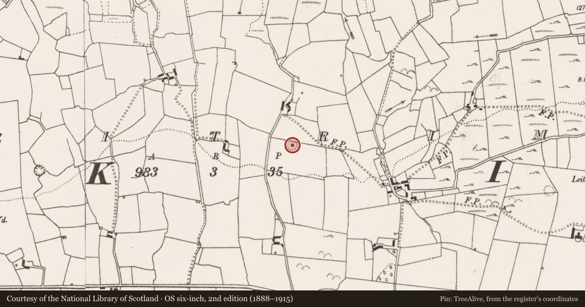 Ordnance Survey six-inch map, 2nd edition (1888–1915) covering the location of Earthwork, Leitrim, County Clare, with a pin at the register's coordinates