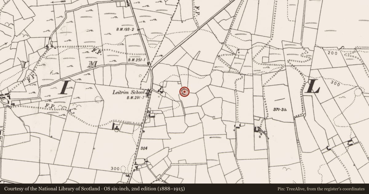 Ordnance Survey six-inch map, 2nd edition (1888–1915) covering the location of Ringfort - cashel, Sheeaun, County Clare, with a pin at the register's coordinates