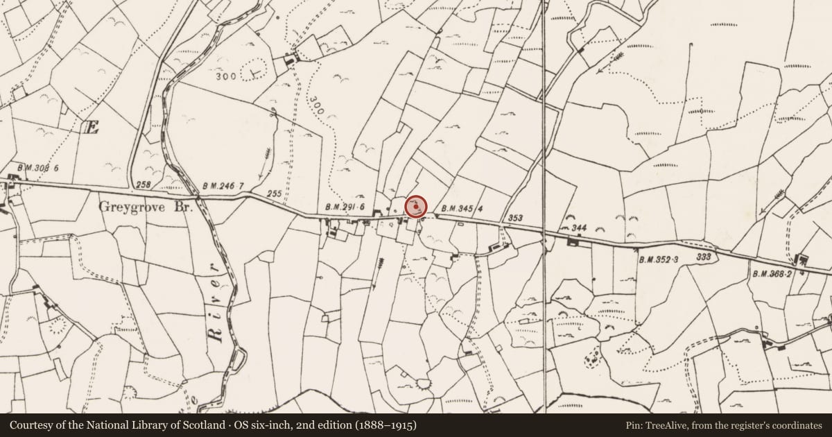 Ordnance Survey six-inch map, 2nd edition (1888–1915) covering the location of Quarry, Furroor, County Clare, with a pin at the register's coordinates