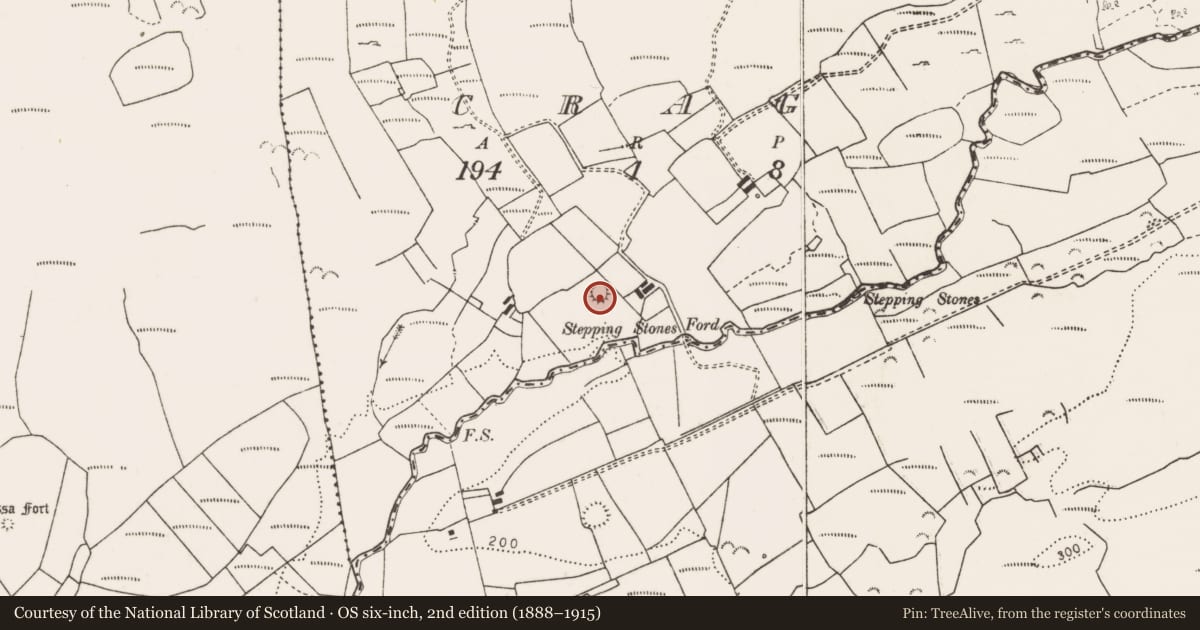 Ordnance Survey six-inch map, 2nd edition (1888–1915) covering the location of Ringfort - rath, Crag, County Clare, with a pin at the register's coordinates
