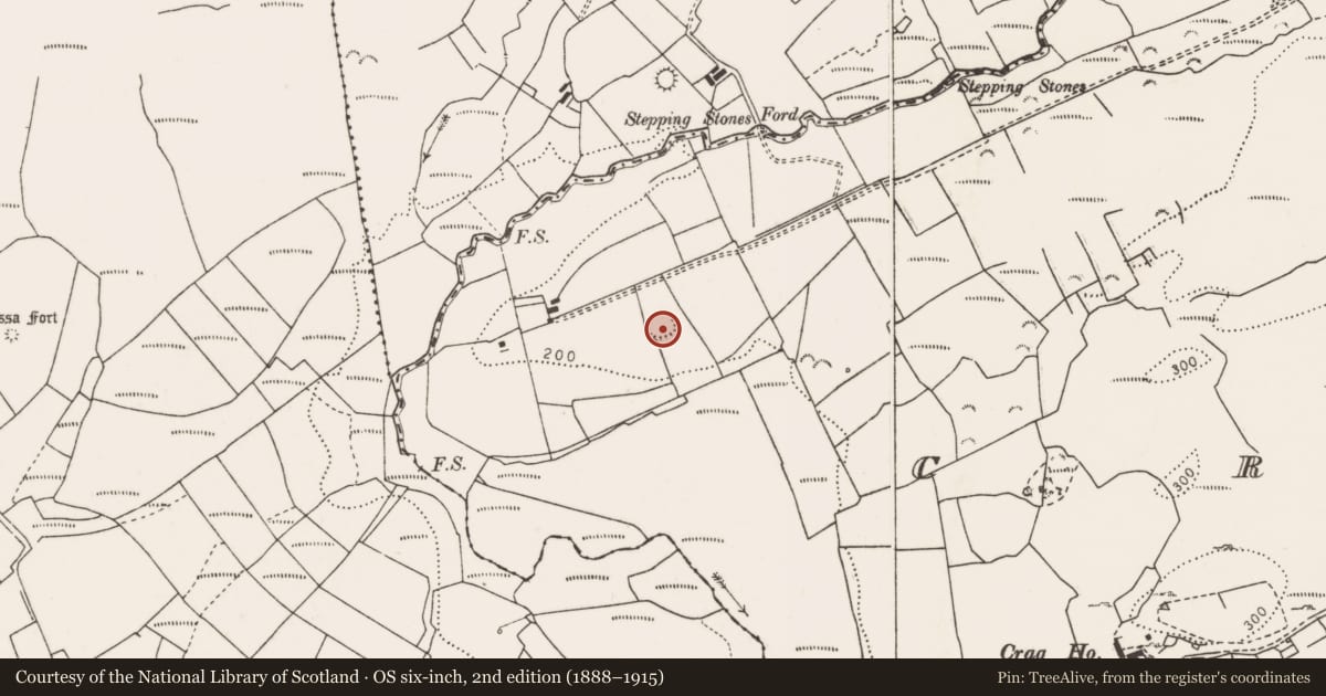Ordnance Survey six-inch map, 2nd edition (1888–1915) covering the location of Ringfort - rath, Crag, County Clare, with a pin at the register's coordinates