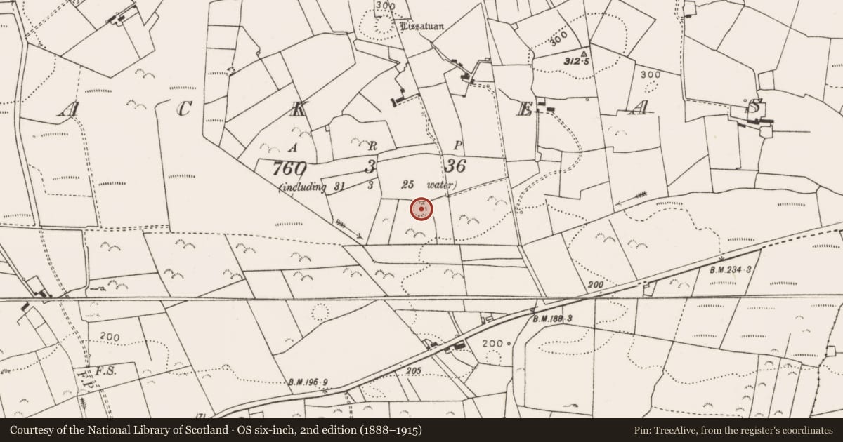 Ordnance Survey six-inch map, 2nd edition (1888–1915) covering the location of Ringfort - rath, Lack East, County Clare, with a pin at the register's coordinates