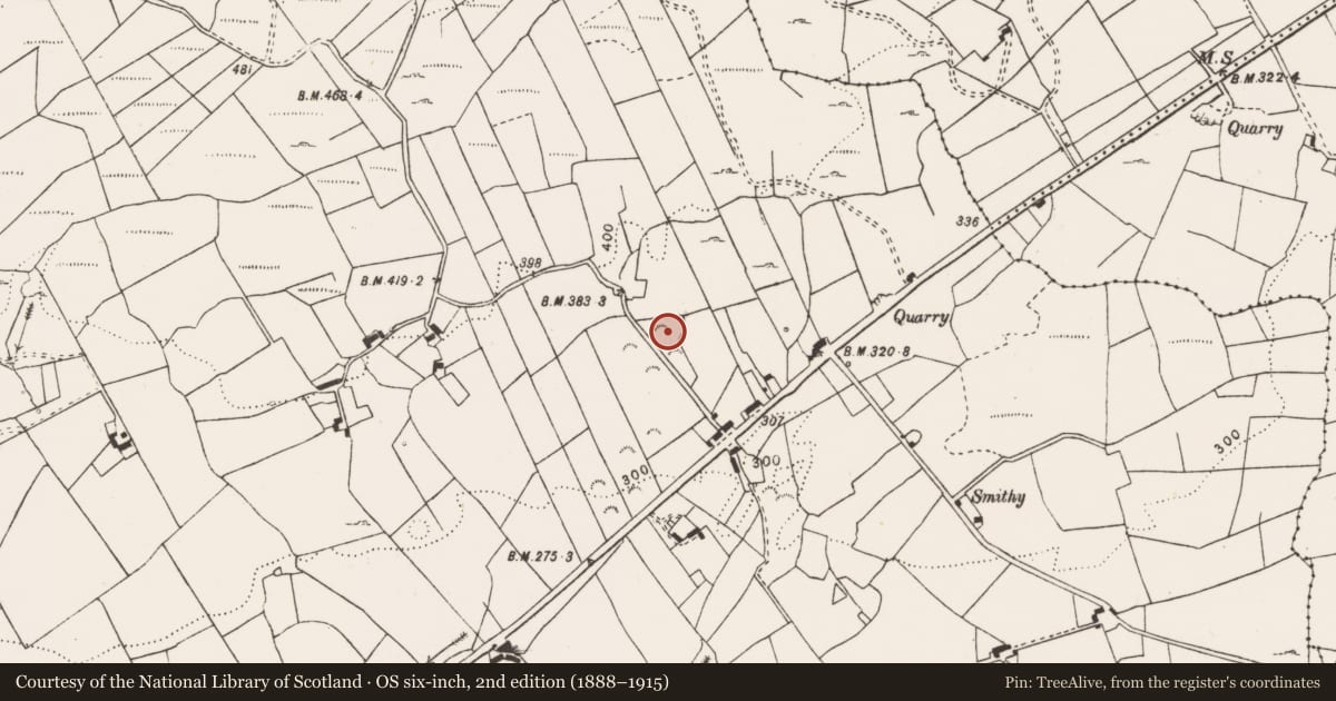 Ordnance Survey six-inch map, 2nd edition (1888–1915) covering the location of Ringfort - rath, Dehomad, County Clare, with a pin at the register's coordinates