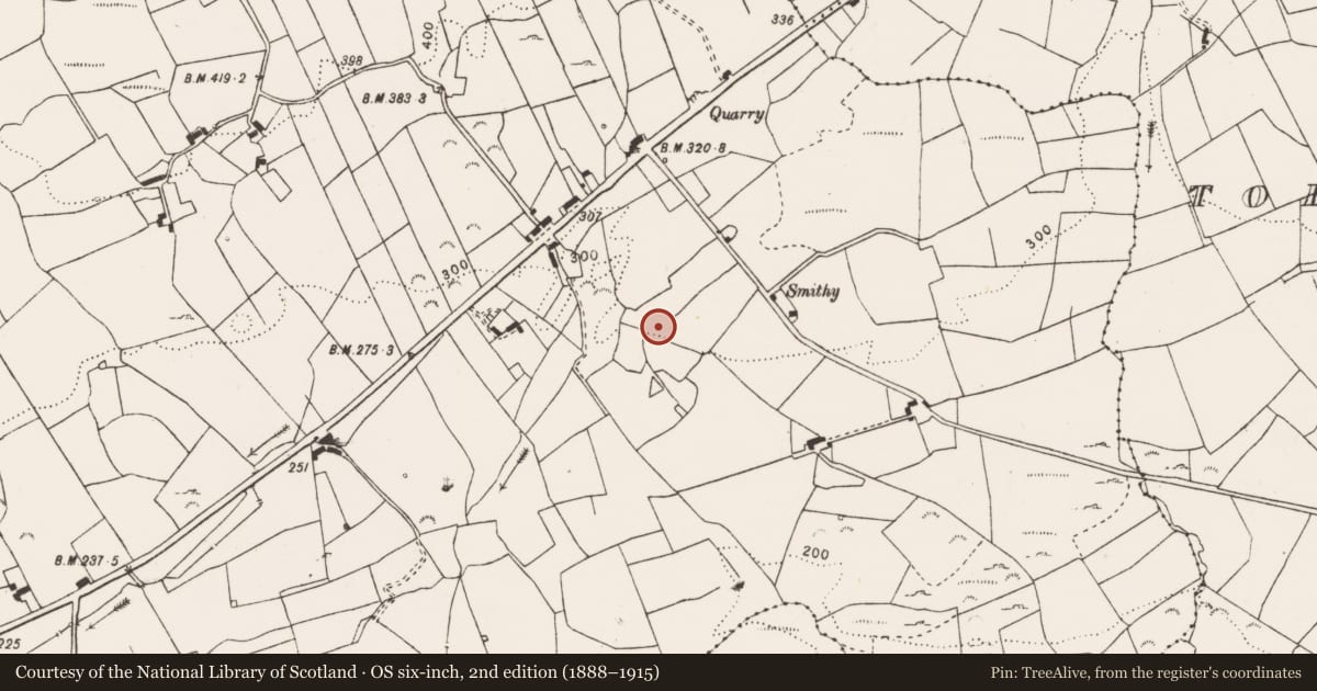 Ordnance Survey six-inch map, 2nd edition (1888–1915) covering the location of Ringfort - rath, Dehomad, County Clare, with a pin at the register's coordinates
