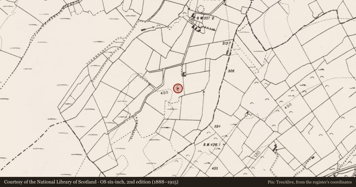 Ordnance Survey six-inch map, 2nd edition (1888–1915) covering the location of Ringfort - rath, Clooncolman, County Clare, with a pin at the register's coordinates