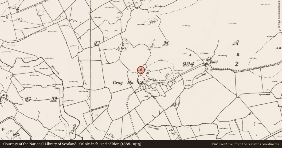Ordnance Survey six-inch map, 2nd edition (1888–1915) covering the location of Mass-rock, Crag, County Clare, with a pin at the register's coordinates