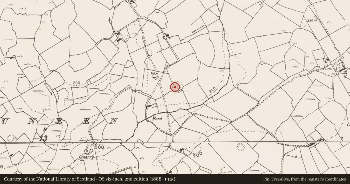 Ordnance Survey six-inch map, 2nd edition (1888–1915) covering the location of Ringfort - rath, Ballyduneen, County Clare, with a pin at the register's coordinates