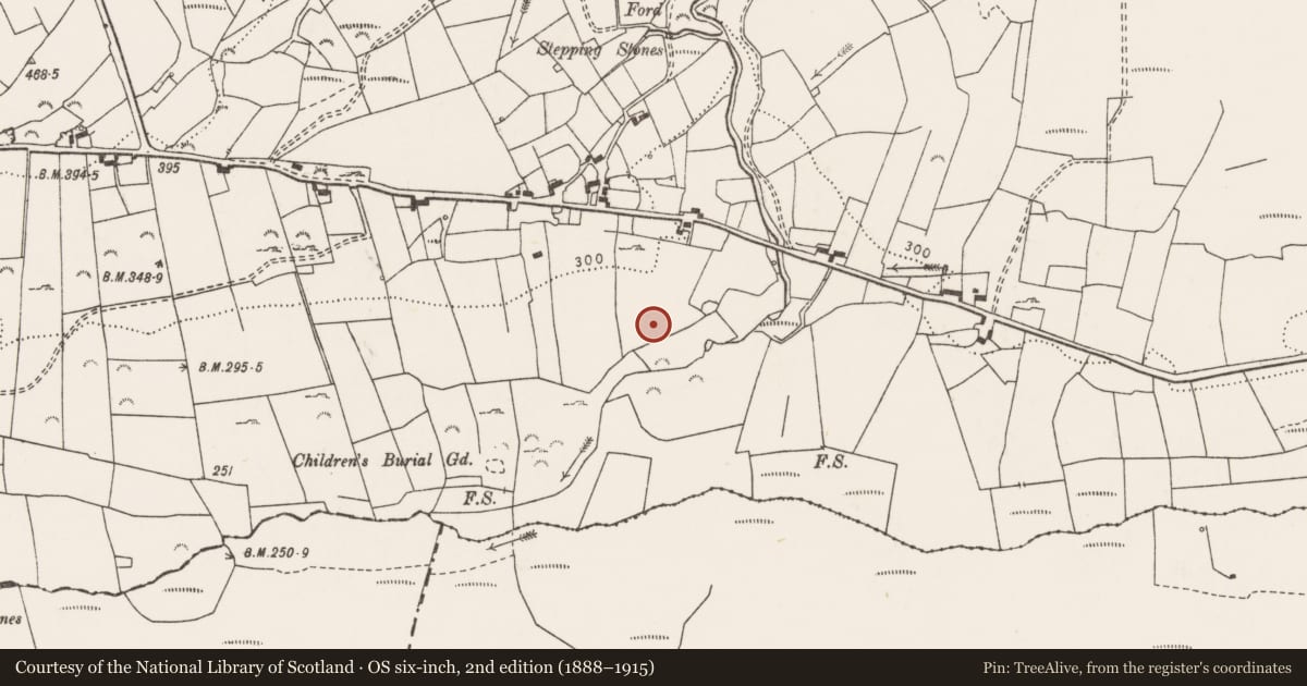 Ordnance Survey six-inch map, 2nd edition (1888–1915) covering the location of Ringfort - rath, Furroor, County Clare, with a pin at the register's coordinates