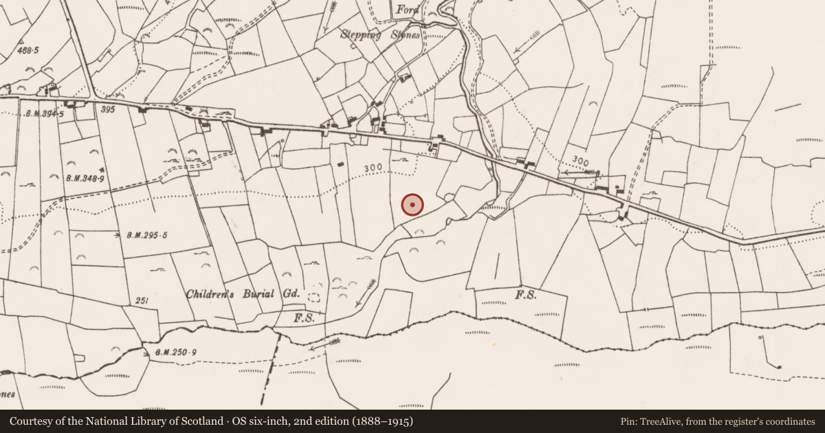 Ordnance Survey six-inch map, 2nd edition (1888–1915) covering the location of House - indeterminate date, Furroor, County Clare, with a pin at the register's coordinates