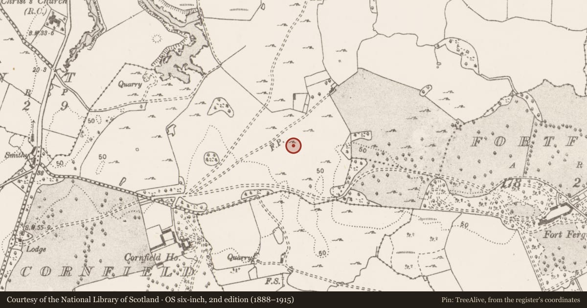 Ordnance Survey six-inch map, 2nd edition (1888–1915) covering the location of Earthwork, Inishdea, County Clare, with a pin at the register's coordinates