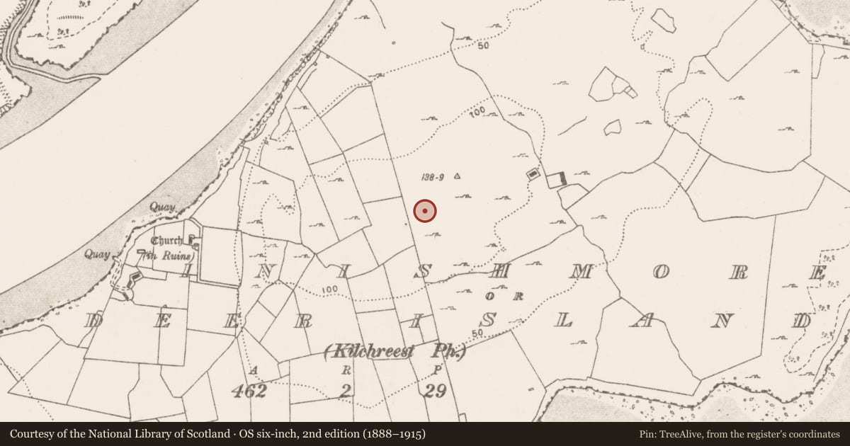 Ordnance Survey six-inch map, 2nd edition (1888–1915) covering the location of House - indeterminate date, Inishmore Or Deer Island, County Clare, with a pin at the register's coordinates