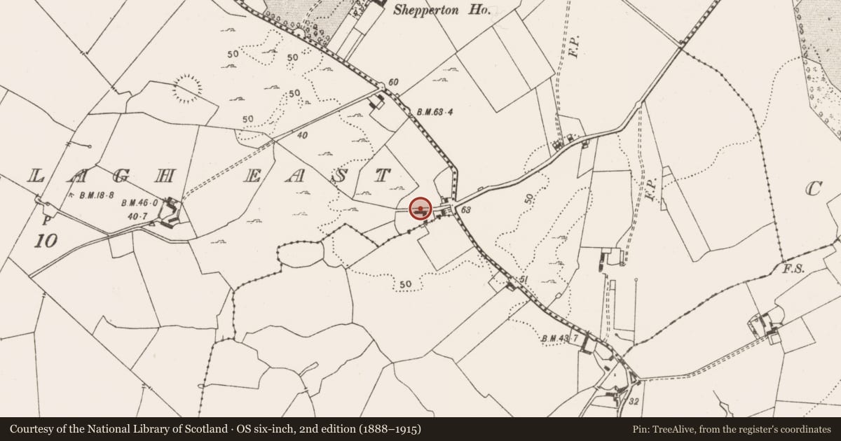 Ordnance Survey six-inch map, 2nd edition (1888–1915) covering the location of Enclosure, County Clare, with a pin at the register's coordinates