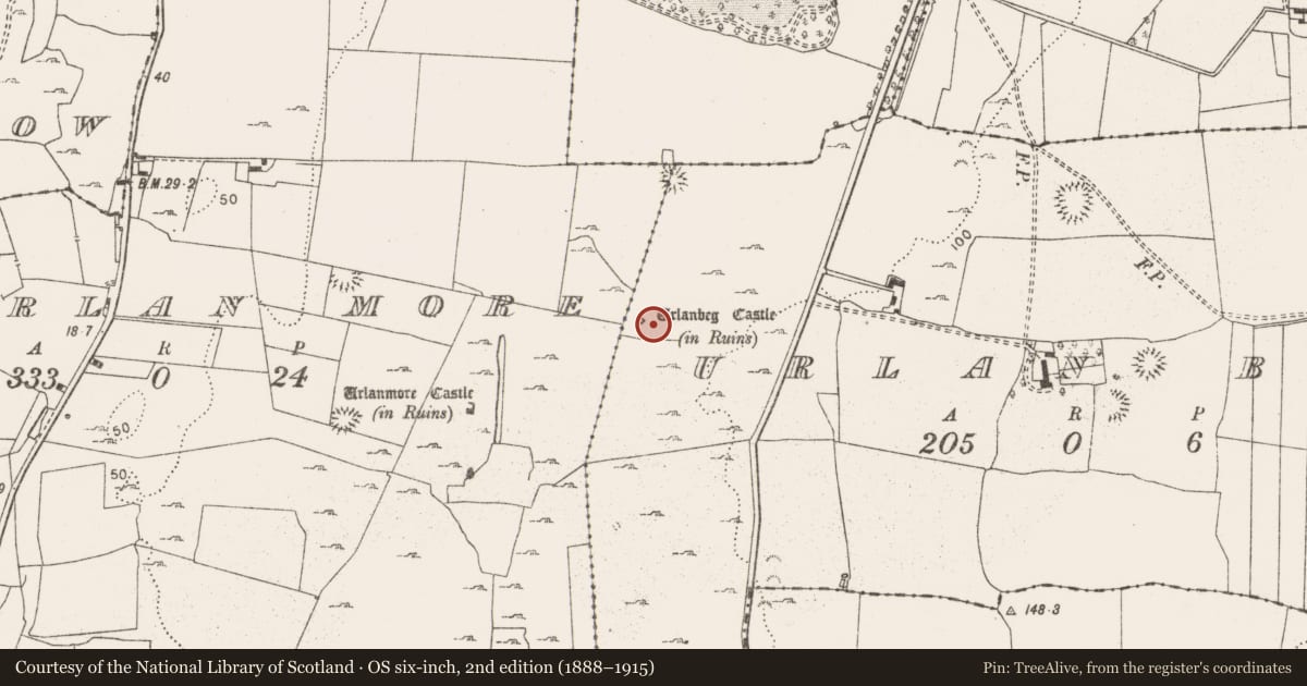 Ordnance Survey six-inch map, 2nd edition (1888–1915) covering the location of Building, Urlan Beg, County Clare, with a pin at the register's coordinates