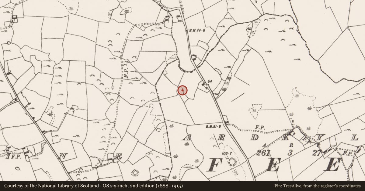 Ordnance Survey six-inch map, 2nd edition (1888–1915) covering the location of Ringfort - rath, Ardkyle, County Clare, with a pin at the register's coordinates