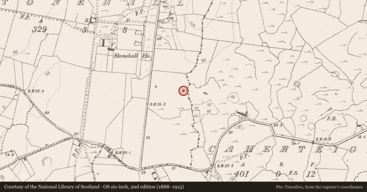 Ordnance Survey six-inch map, 2nd edition (1888–1915) covering the location of Enclosure, Stonehall, County Clare, with a pin at the register's coordinates