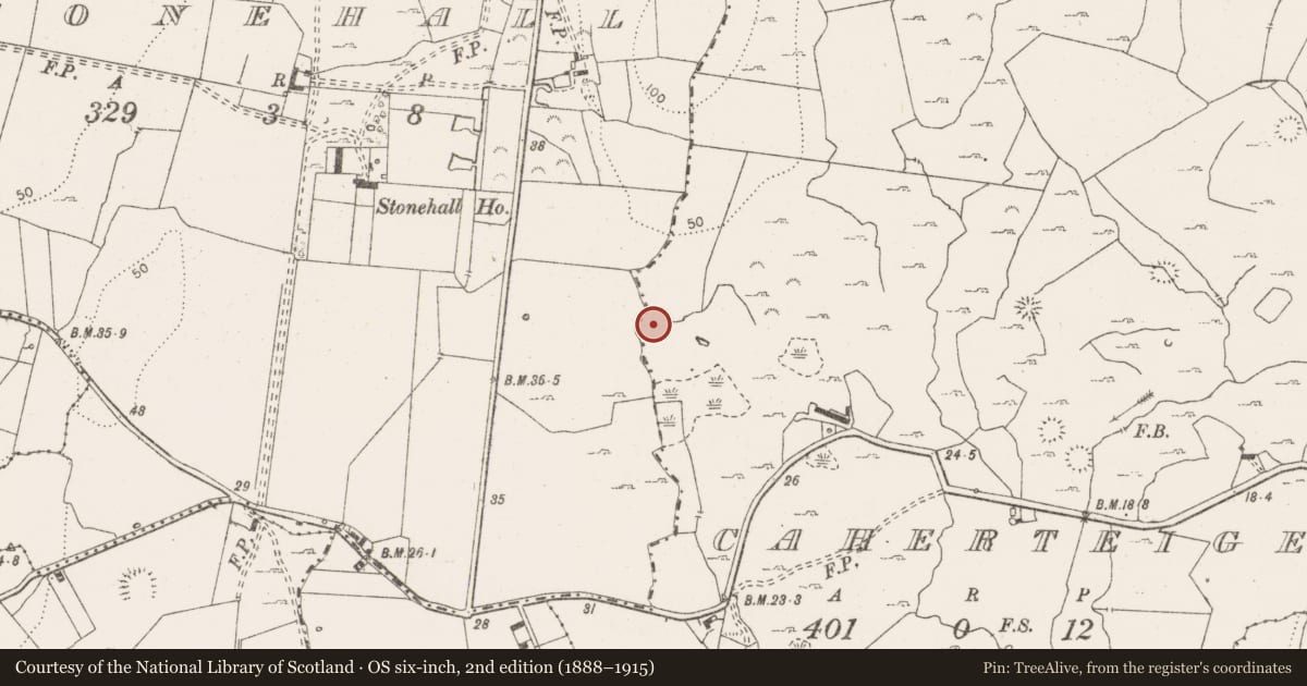 Ordnance Survey six-inch map, 2nd edition (1888–1915) covering the location of Enclosure, Caherteige, County Clare, with a pin at the register's coordinates