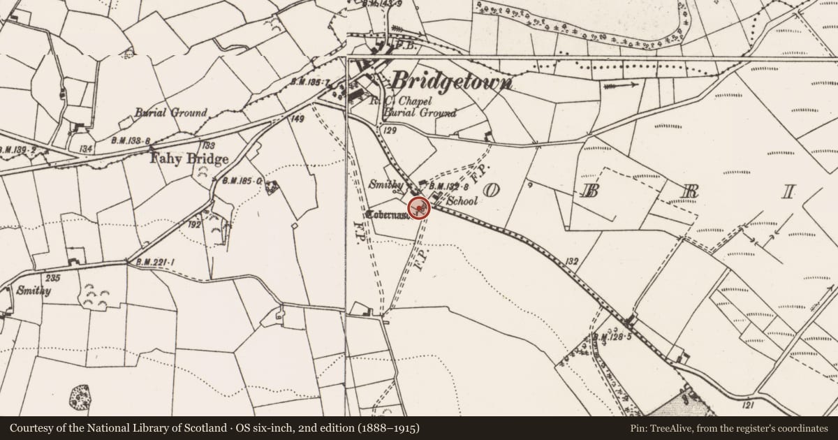 Ordnance Survey six-inch map, 2nd edition (1888–1915) covering the location of Ritual site - holy well, Ardataggle, County Clare, with a pin at the register's coordinates