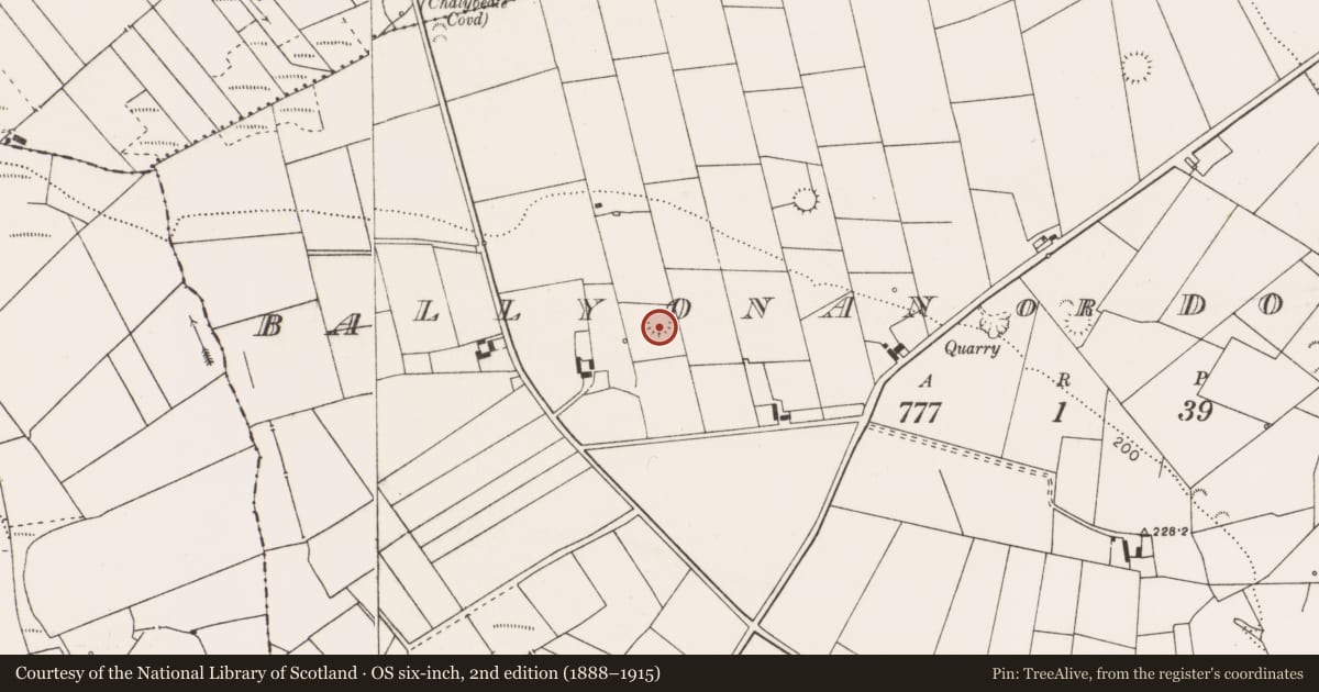 Ordnance Survey six-inch map, 2nd edition (1888–1915) covering the location of Ringfort - rath, Ballyonan Or Doonaghboy, County Clare, with a pin at the register's coordinates