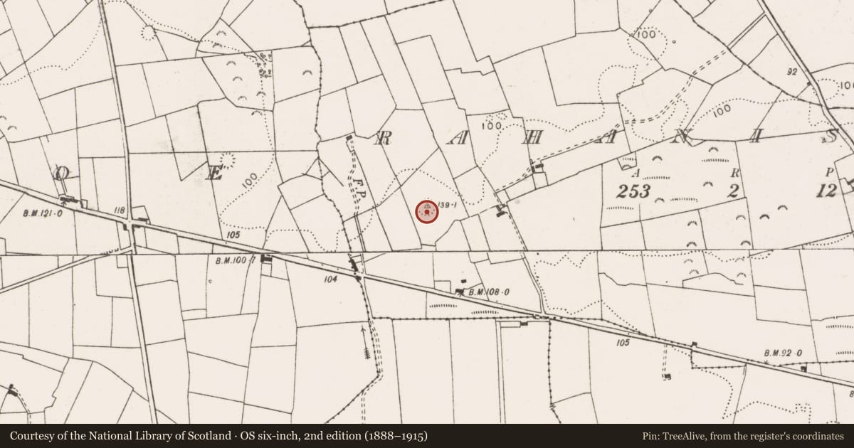 Ordnance Survey six-inch map, 2nd edition (1888–1915) covering the location of Ringfort - rath, Rahaniska, County Clare, with a pin at the register's coordinates