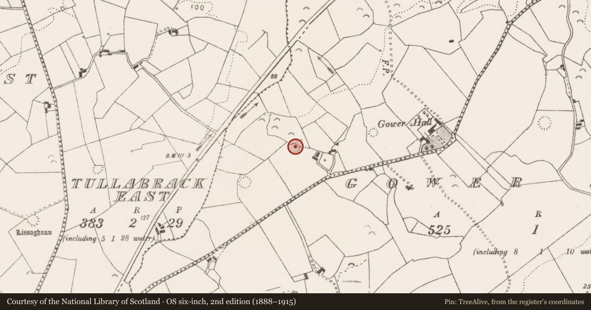 Ordnance Survey six-inch map, 2nd edition (1888–1915) covering the location of Ringfort - rath, Gower North, County Clare, with a pin at the register's coordinates
