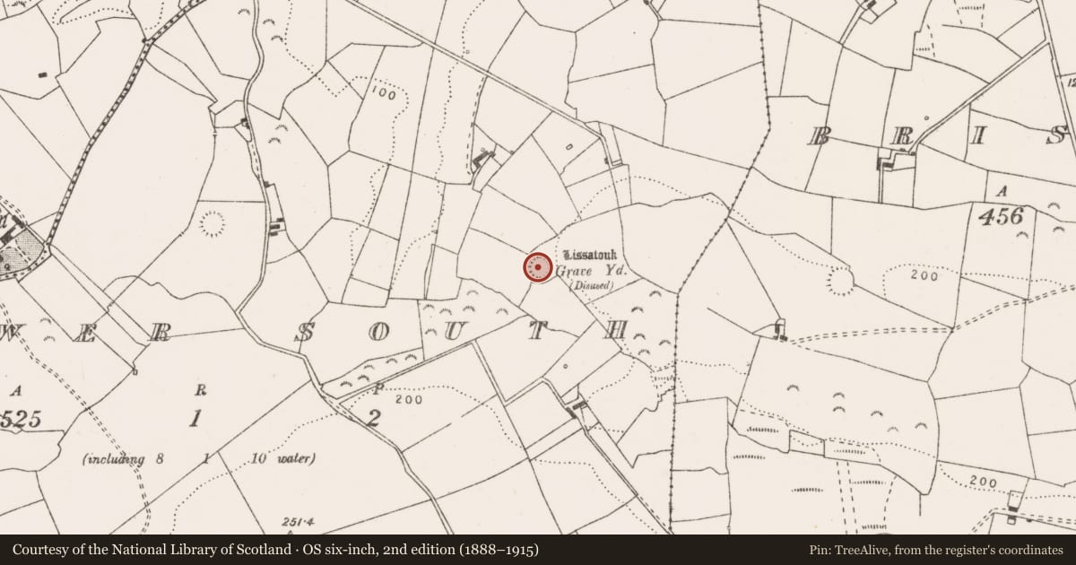 Ordnance Survey six-inch map, 2nd edition (1888–1915) covering the location of Ringfort - rath, Gower South, County Clare, with a pin at the register's coordinates