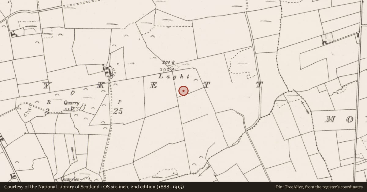 Ordnance Survey six-inch map, 2nd edition (1888–1915) covering the location of Earthwork, Ballykett, County Clare, with a pin at the register's coordinates