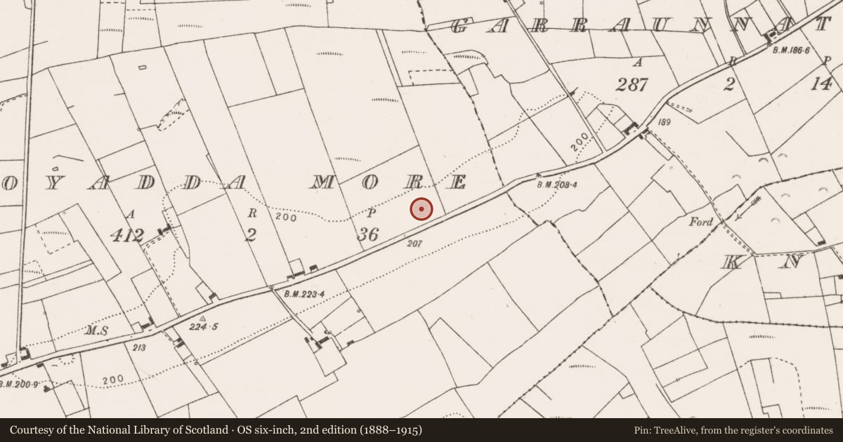Ordnance Survey six-inch map, 2nd edition (1888–1915) covering the location of Quarry, Moyadda More, County Clare, with a pin at the register's coordinates
