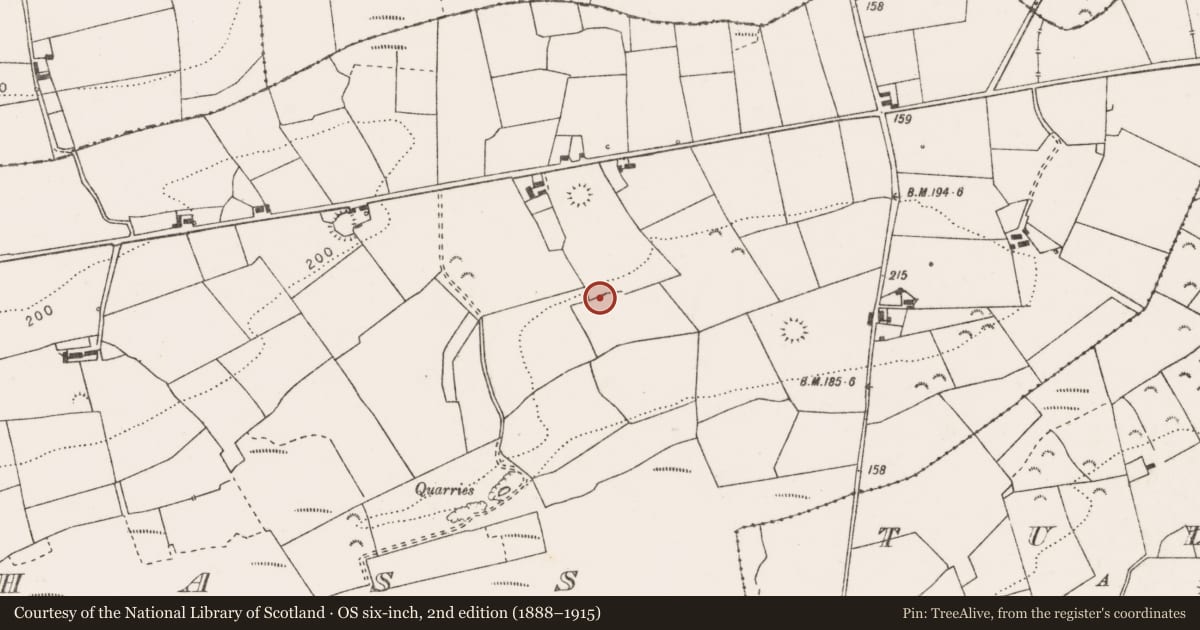 Ordnance Survey six-inch map, 2nd edition (1888–1915) covering the location of Quarry, Gowerhass, County Clare, with a pin at the register's coordinates