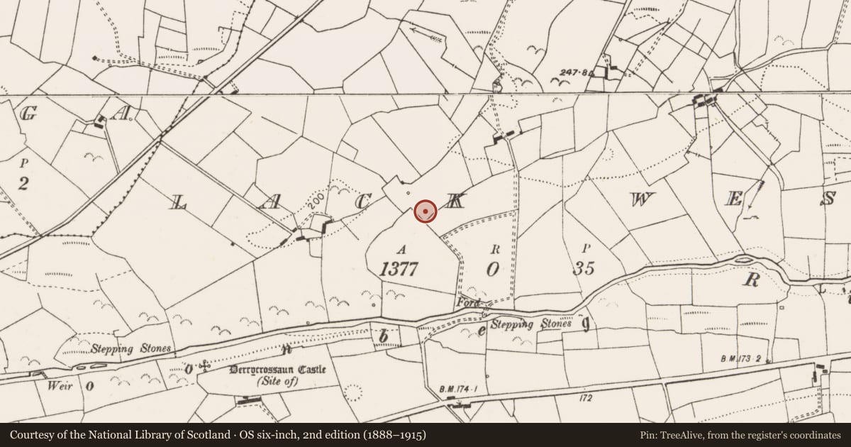 Ordnance Survey six-inch map, 2nd edition (1888–1915) covering the location of Ringfort - rath, Lack West, County Clare, with a pin at the register's coordinates