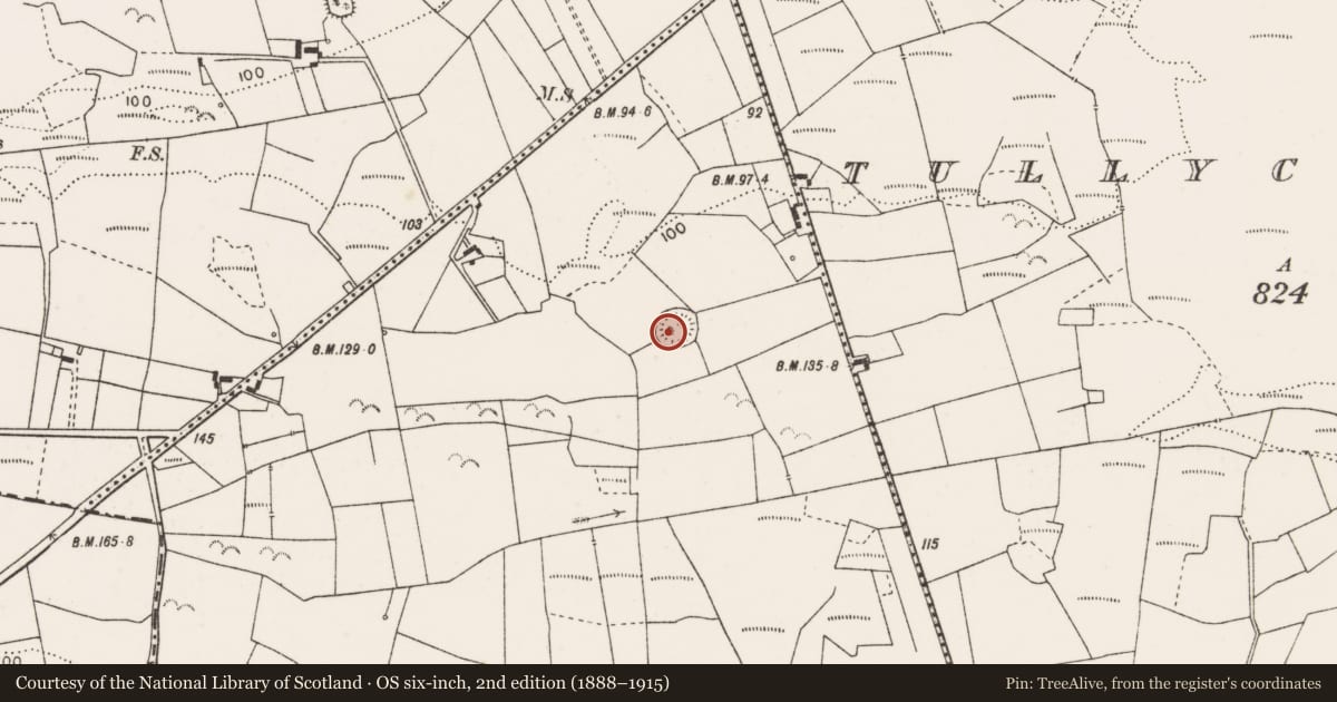 Ordnance Survey six-inch map, 2nd edition (1888–1915) covering the location of Ringfort - rath, Knockaderreen, County Clare, with a pin at the register's coordinates