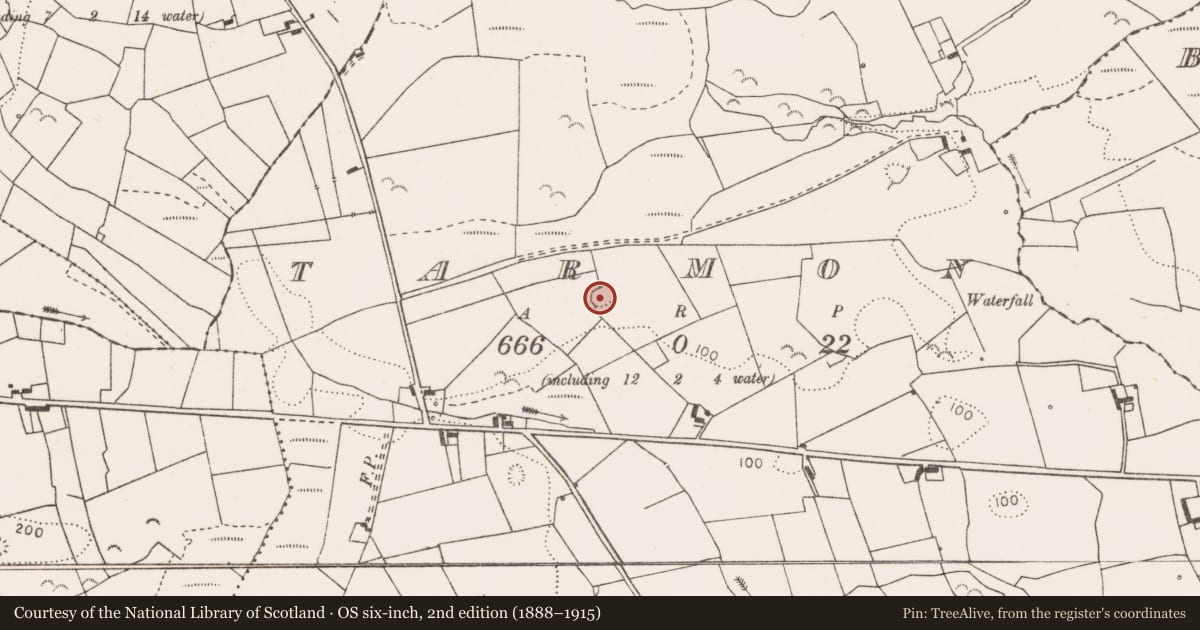 Ordnance Survey six-inch map, 2nd edition (1888–1915) covering the location of Ringfort - rath, Tarmon, County Clare, with a pin at the register's coordinates