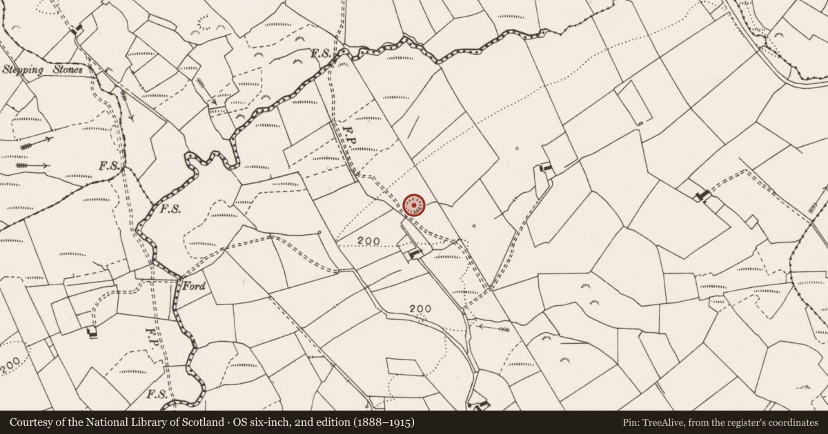 Ordnance Survey six-inch map, 2nd edition (1888–1915) covering the location of Ringfort - rath, Carrowreagh East, County Clare, with a pin at the register's coordinates