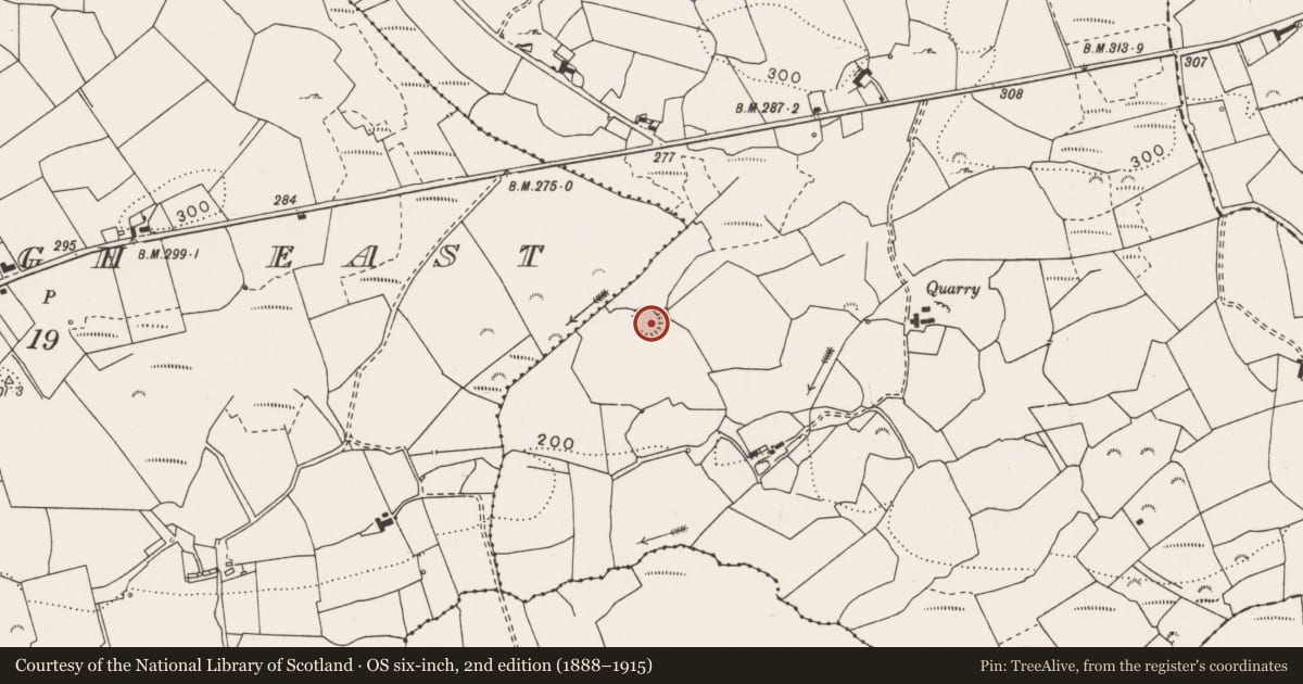 Ordnance Survey six-inch map, 2nd edition (1888–1915) covering the location of Ringfort - rath, Burrenfadda, County Clare, with a pin at the register's coordinates
