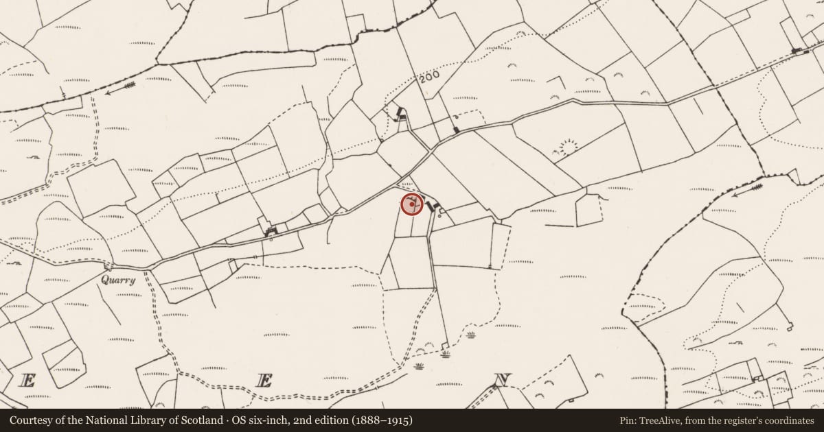 Ordnance Survey six-inch map, 2nd edition (1888–1915) covering the location of Ringfort - cashel, Coolmeen, County Clare, with a pin at the register's coordinates