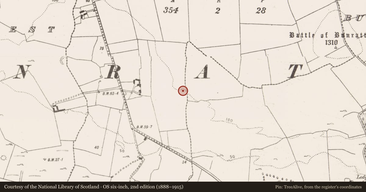 Ordnance Survey six-inch map, 2nd edition (1888–1915) covering the location of Enclosure, Clonmoney North, County Clare, with a pin at the register's coordinates