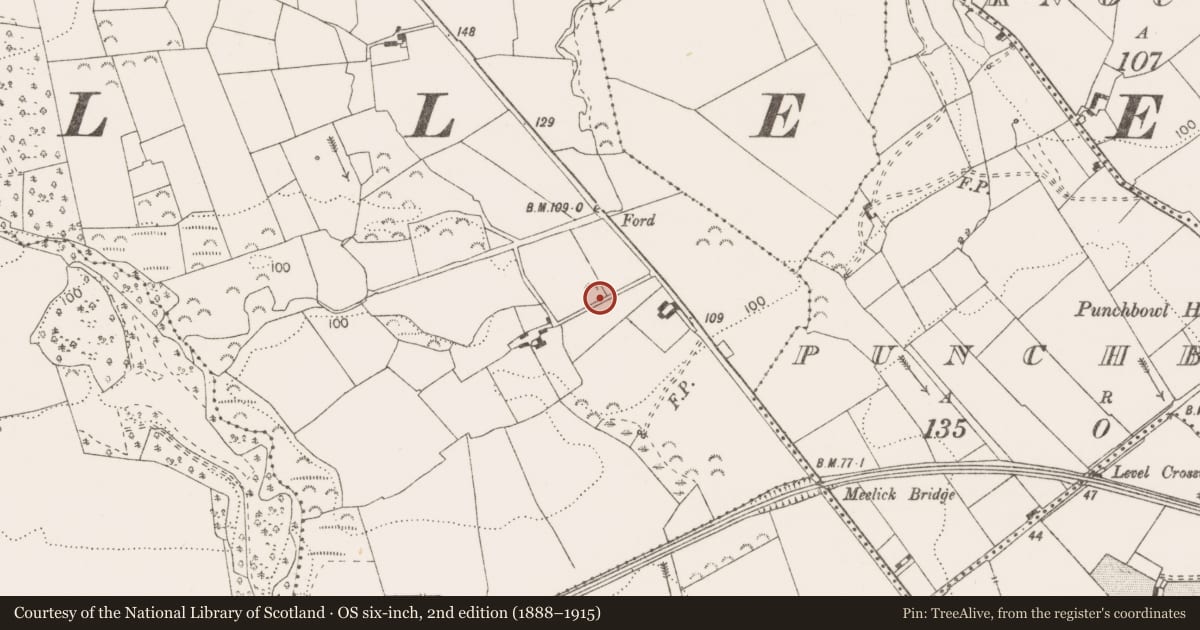 Ordnance Survey six-inch map, 2nd edition (1888–1915) covering the location of Enclosure, Woodcockhill, County Clare, with a pin at the register's coordinates