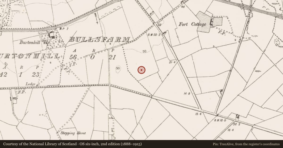 Ordnance Survey six-inch map, 2nd edition (1888–1915) covering the location of Enclosure, Meelick, County Clare, with a pin at the register's coordinates