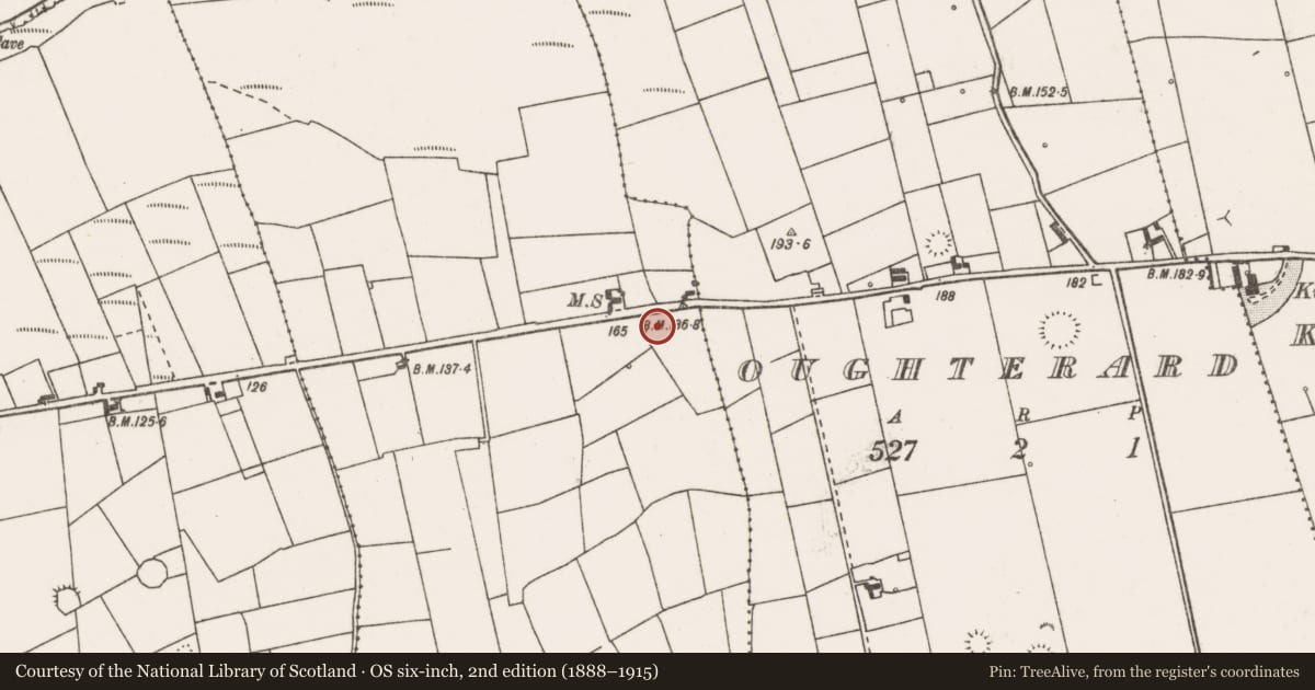 Ordnance Survey six-inch map, 2nd edition (1888–1915) covering the location of Ringfort - rath, Quilty, County Clare, with a pin at the register's coordinates