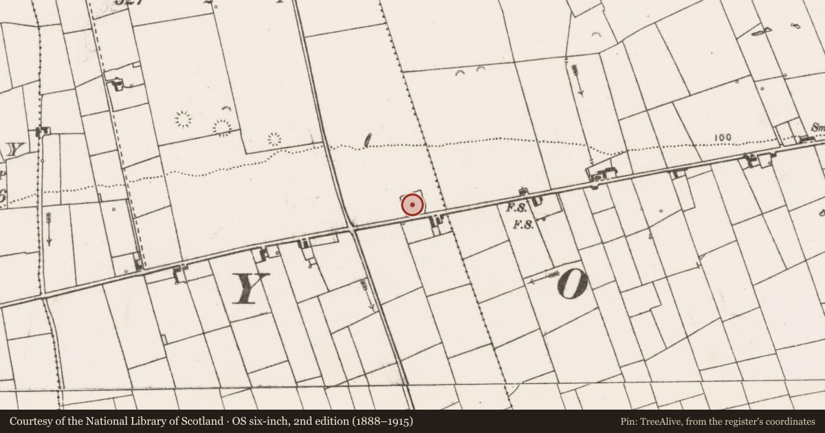 Ordnance Survey six-inch map, 2nd edition (1888–1915) covering the location of Enclosure, Oughterard, County Clare, with a pin at the register's coordinates