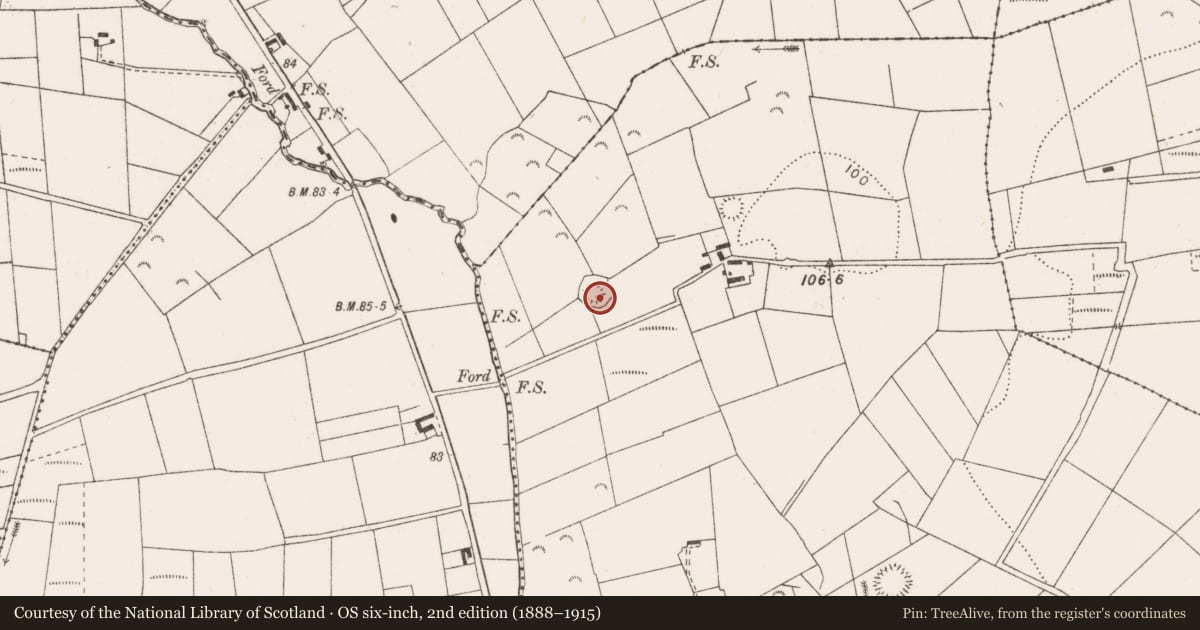 Ordnance Survey six-inch map, 2nd edition (1888–1915) covering the location of Ringfort - rath, Doonaha East, County Clare, with a pin at the register's coordinates