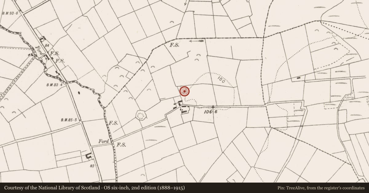Ordnance Survey six-inch map, 2nd edition (1888–1915) covering the location of Ringfort - rath, Doonaha East, County Clare, with a pin at the register's coordinates