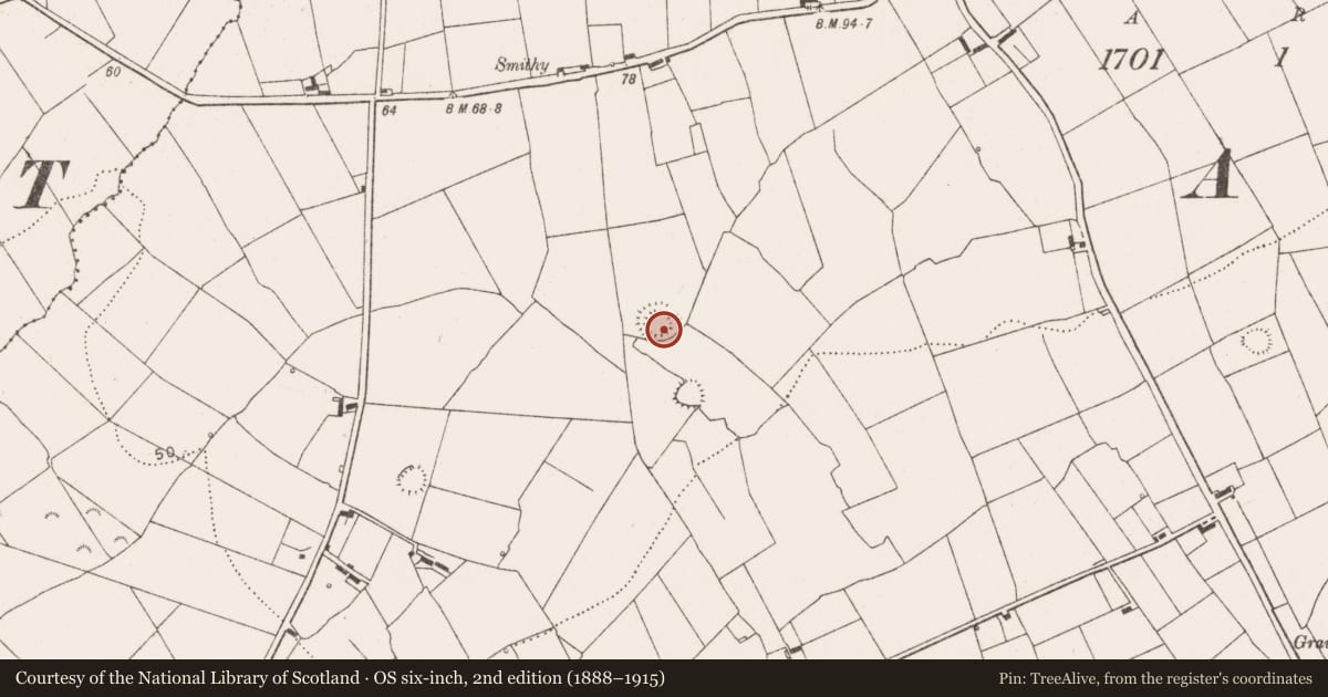 Ordnance Survey six-inch map, 2nd edition (1888–1915) covering the location of Ringfort - rath, Querrin, County Clare, with a pin at the register's coordinates