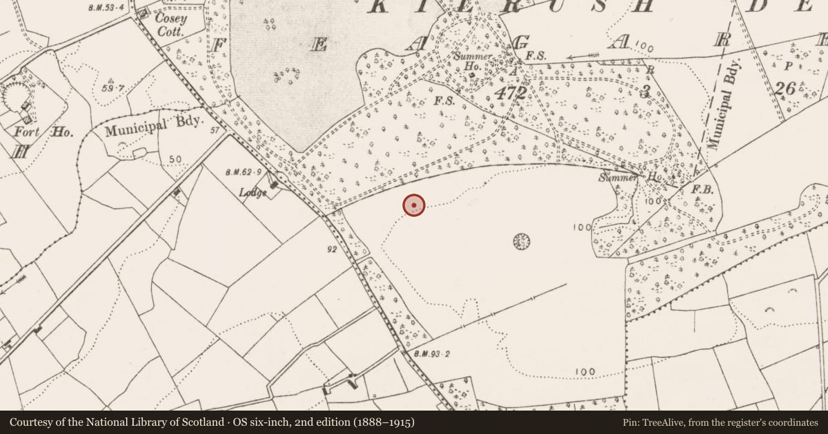 Ordnance Survey six-inch map, 2nd edition (1888–1915) covering the location of Enclosure, Feagarroge, County Clare, with a pin at the register's coordinates
