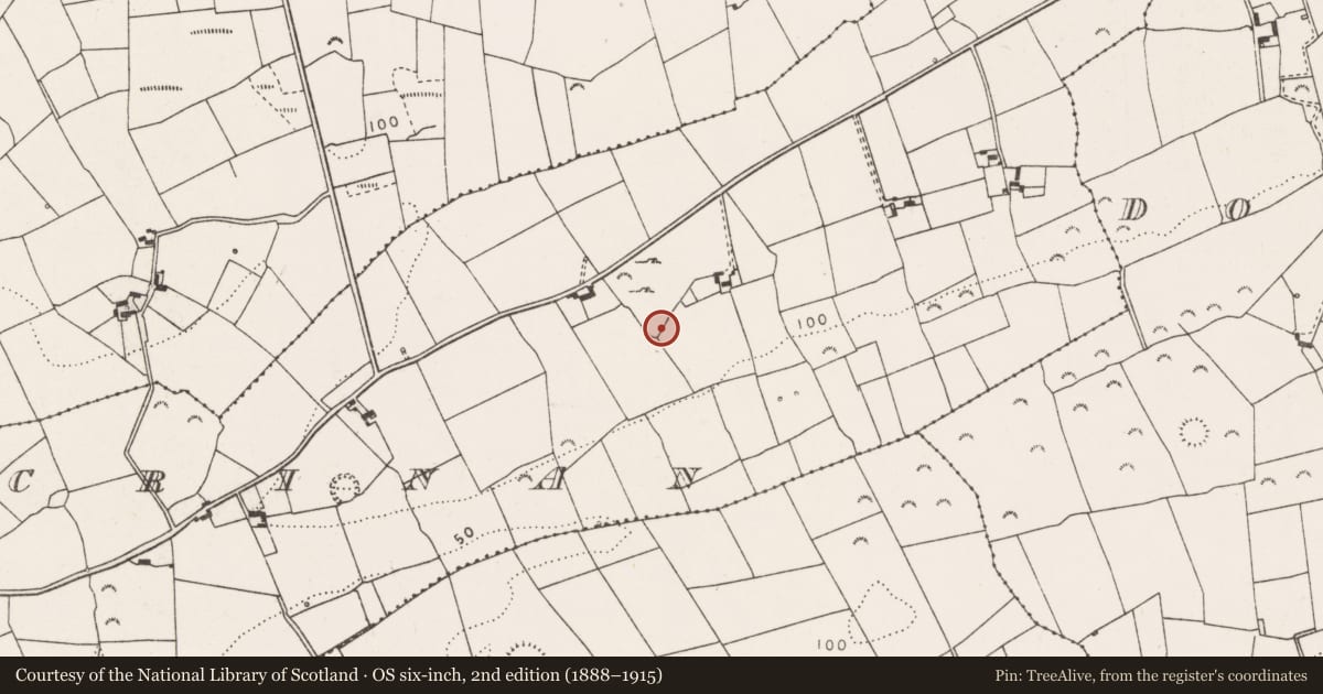 Ordnance Survey six-inch map, 2nd edition (1888–1915) covering the location of Earthwork, Ballymacrinan, County Clare, with a pin at the register's coordinates