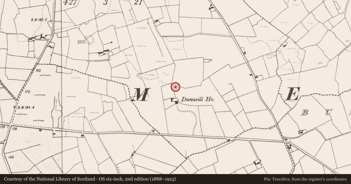 Ordnance Survey six-inch map, 2nd edition (1888–1915) covering the location of Enclosure, Dunneill, County Clare, with a pin at the register's coordinates