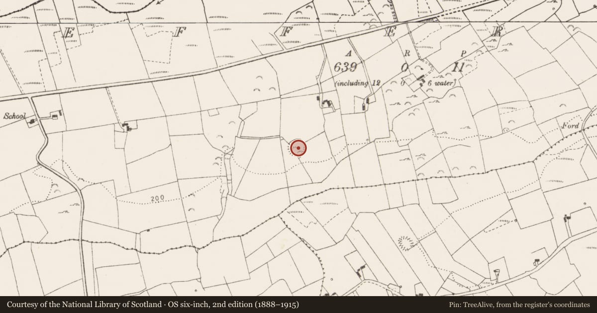 Ordnance Survey six-inch map, 2nd edition (1888–1915) covering the location of Ringfort - rath, Effernan, County Clare, with a pin at the register's coordinates